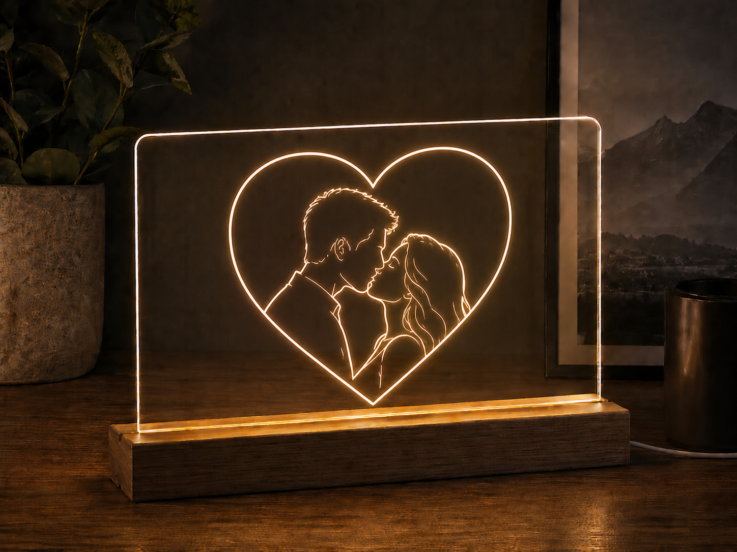 LED Acrylschild Herzensmensch – Motivations-Deko